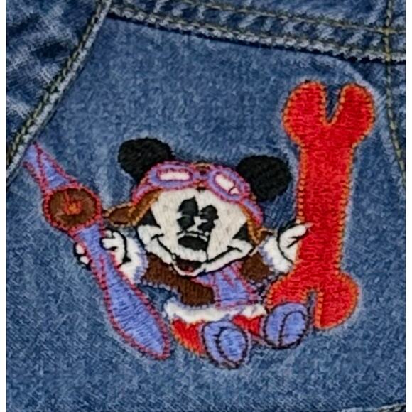RARE Mickey & Co Disney 6-9 Mos Denim Long Sleeve Overalls Embroidered Mickey - Picture 13 of 14